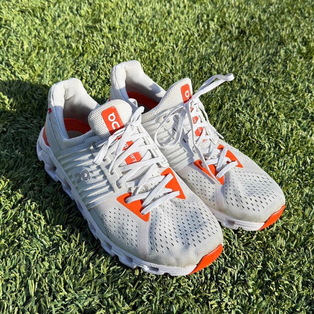 On Running Cloudswift White Flame Orange Size 9.5M US